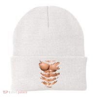Fake Muscles Ripped Torn Chest Six Pack Abs Fitness Model Beanie thumb 0