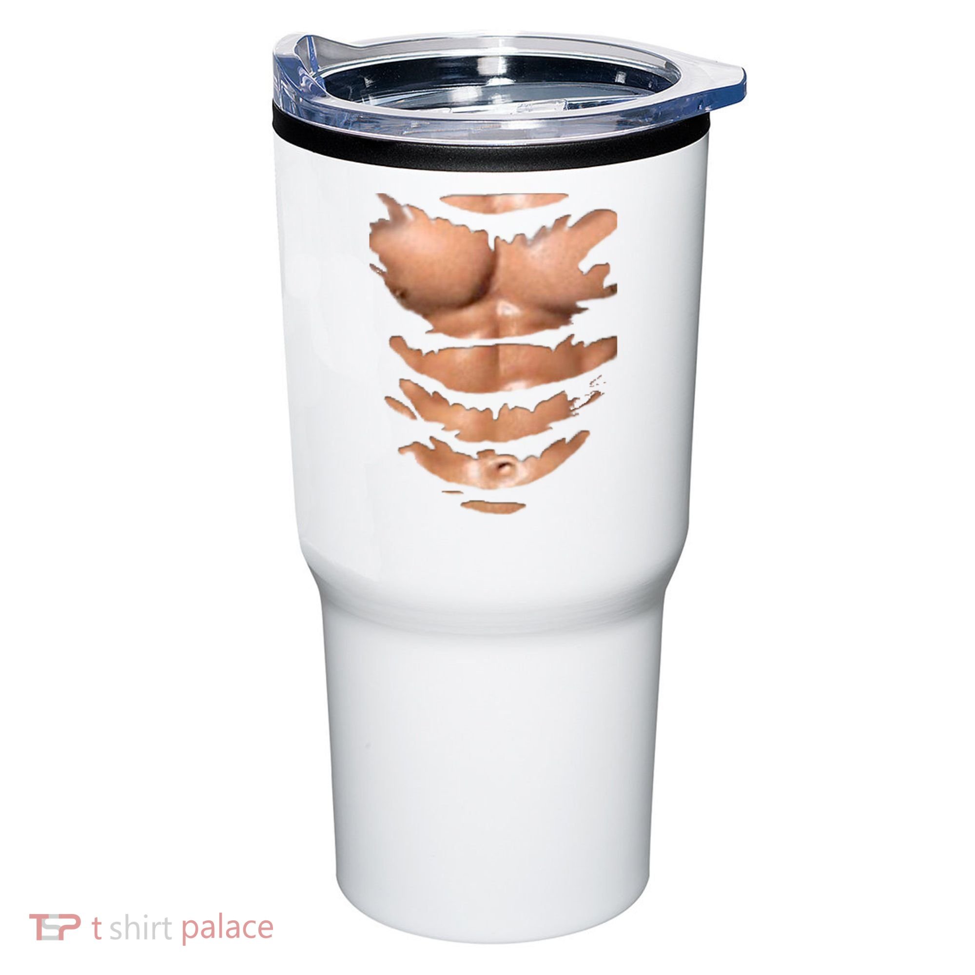 Fake Muscles Ripped Torn Chest Six Pack Abs Fitness Model Tumbler