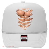 Fake Muscles Ripped Torn Chest Six Pack Abs Fitness Model Hat thumb 0