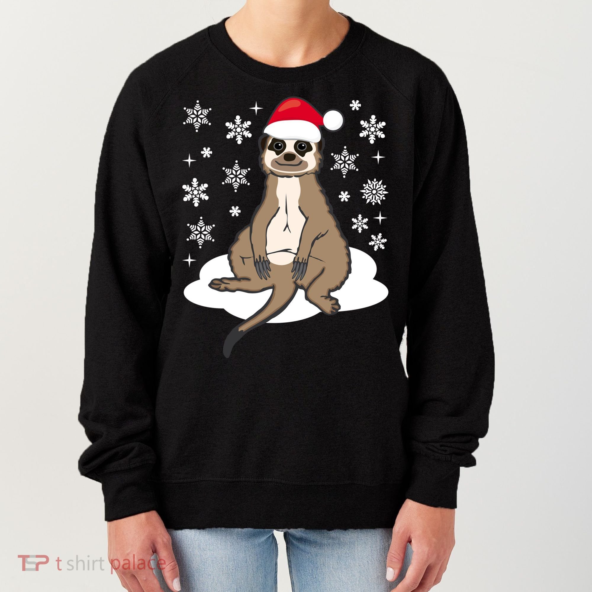 Funny Meerkat Santa Christmas Gift Classic Women's Sweatshirt