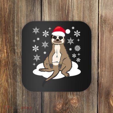Funny Meerkat Santa Christmas Gift Classic Coaster