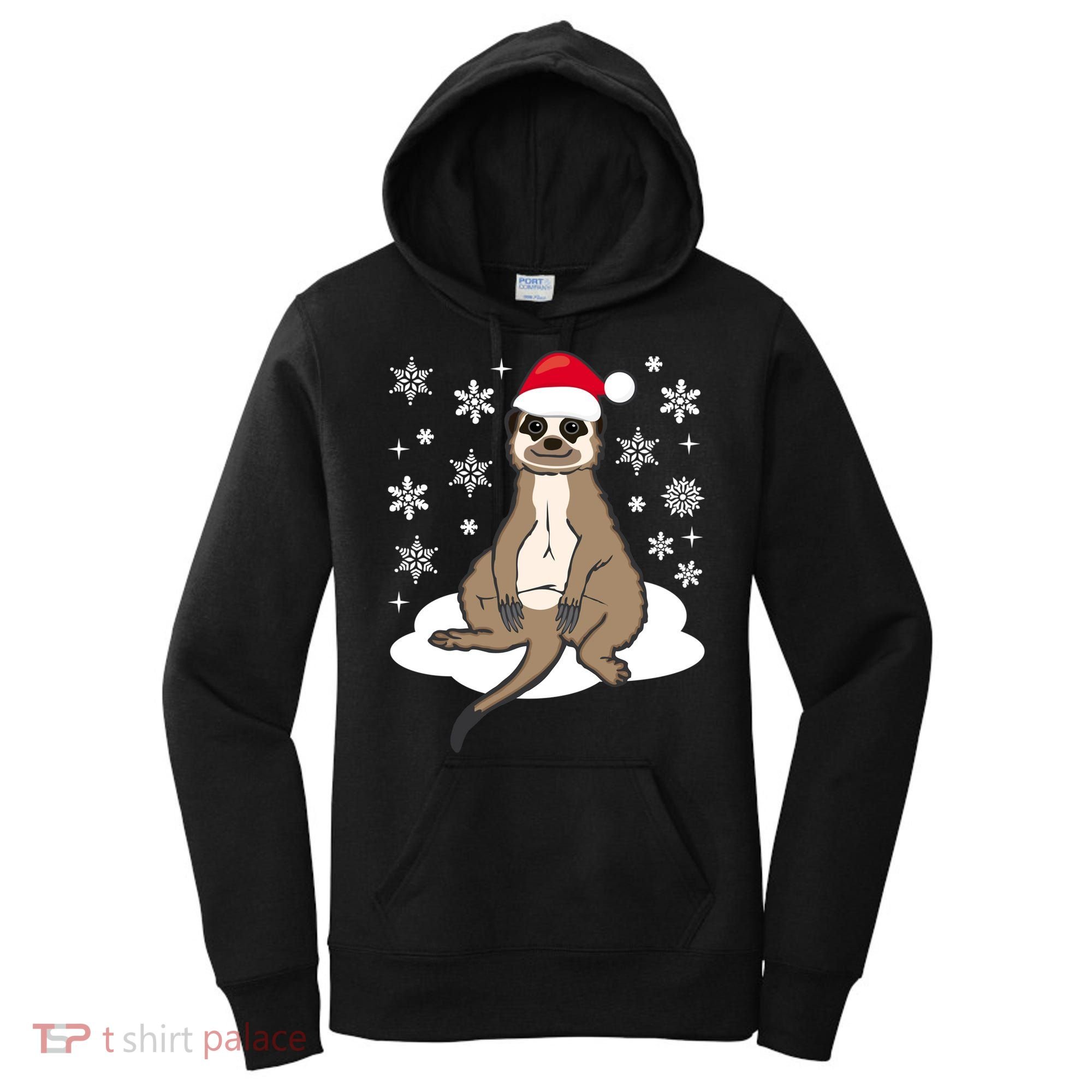 Funny Meerkat Santa Christmas Gift Classic Women's Hoodie