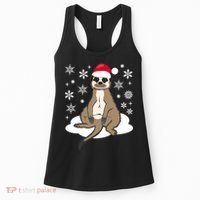 Funny Meerkat Santa Christmas Gift Classic Women's Tank Top thumb 0