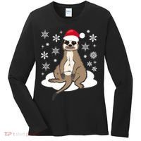 Funny Meerkat Santa Christmas Gift Classic Women's Long Sleeve Shirt thumb 0