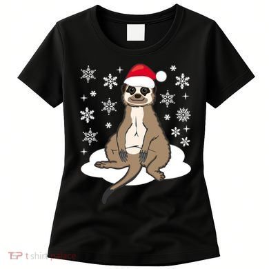Funny Meerkat Santa Christmas Gift Classic Women's T-Shirt