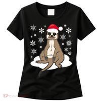 Funny Meerkat Santa Christmas Gift Classic Women's T-Shirt thumb 0