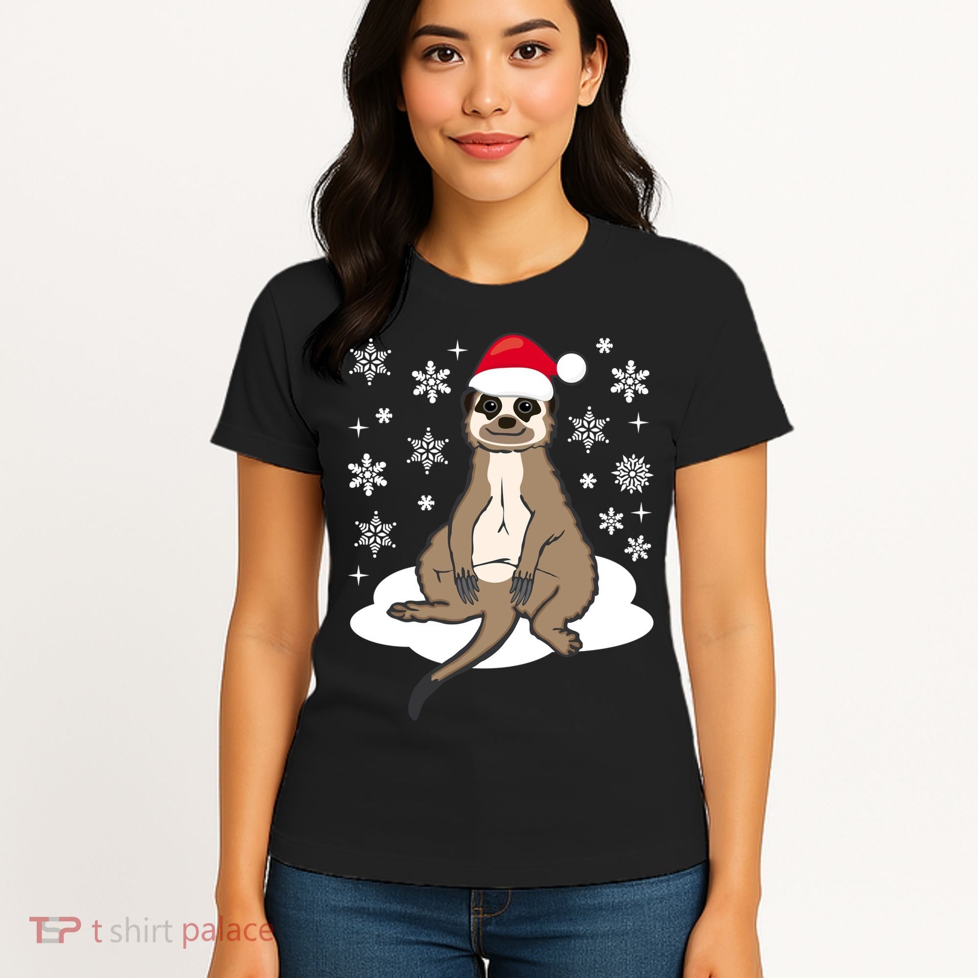 Funny Meerkat Santa Christmas Gift Classic Women's T-Shirt