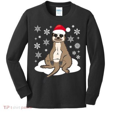 Funny Meerkat Santa Christmas Gift Classic Kids Long Sleeve Shirt
