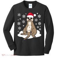 Funny Meerkat Santa Christmas Gift Classic Kids Long Sleeve Shirt thumb 0