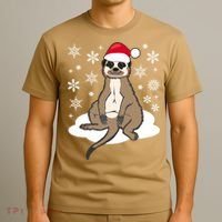 Funny Meerkat Santa Christmas Gift Classic T-Shirt thumb 3