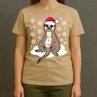 Funny Meerkat Santa Christmas Gift Classic T-Shirt thumb 4