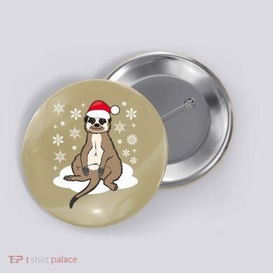 Funny Meerkat Santa Christmas Gift Classic Button