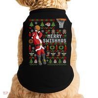 Funny Merry Swishmas Ugly Christmas Basketball Christmas Gift Doggie Tank thumb 0
