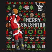 Funny Merry Swishmas Ugly Christmas Basketball Christmas Gift Bucket Hat thumb 4