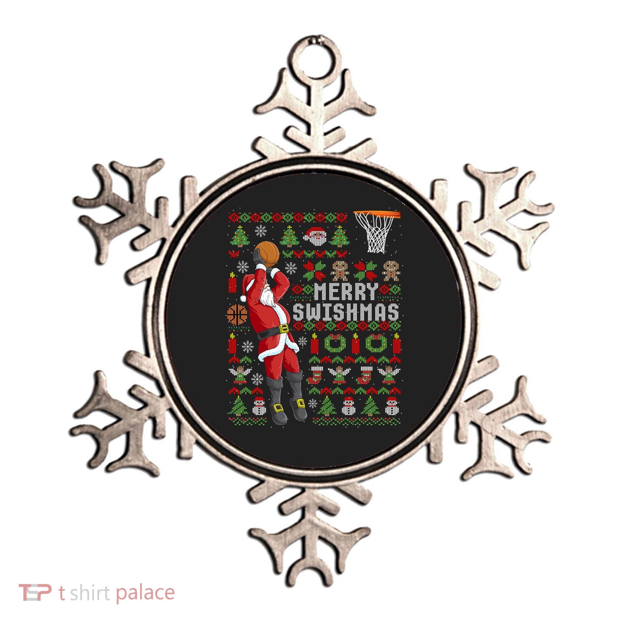 Funny Merry Swishmas Ugly Christmas Basketball Christmas Gift Ornament