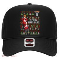 Funny Merry Swishmas Ugly Christmas Basketball Christmas Gift Hat thumb 0
