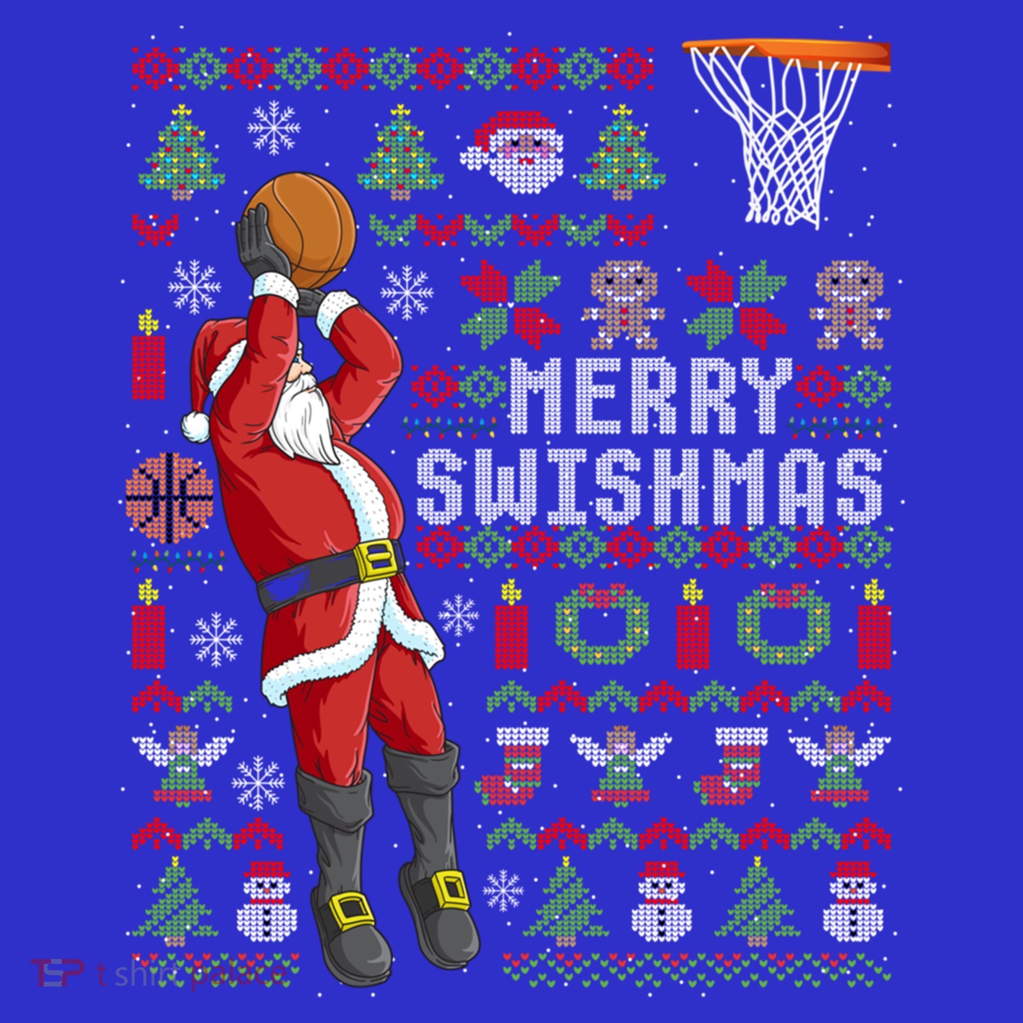 Funny Merry Swishmas Ugly Christmas Basketball Christmas Gift Apron