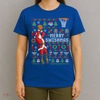 Funny Merry Swishmas Ugly Christmas Basketball Christmas Gift T-Shirt thumb 4