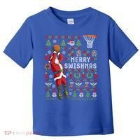 Funny Merry Swishmas Ugly Christmas Basketball Christmas Gift Toddler T-Shirt thumb 0