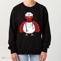 Funny Medical Scrub Top Stethoscope Wearing Turkey Nurse Gift Women's Sweatshirt thumb 0