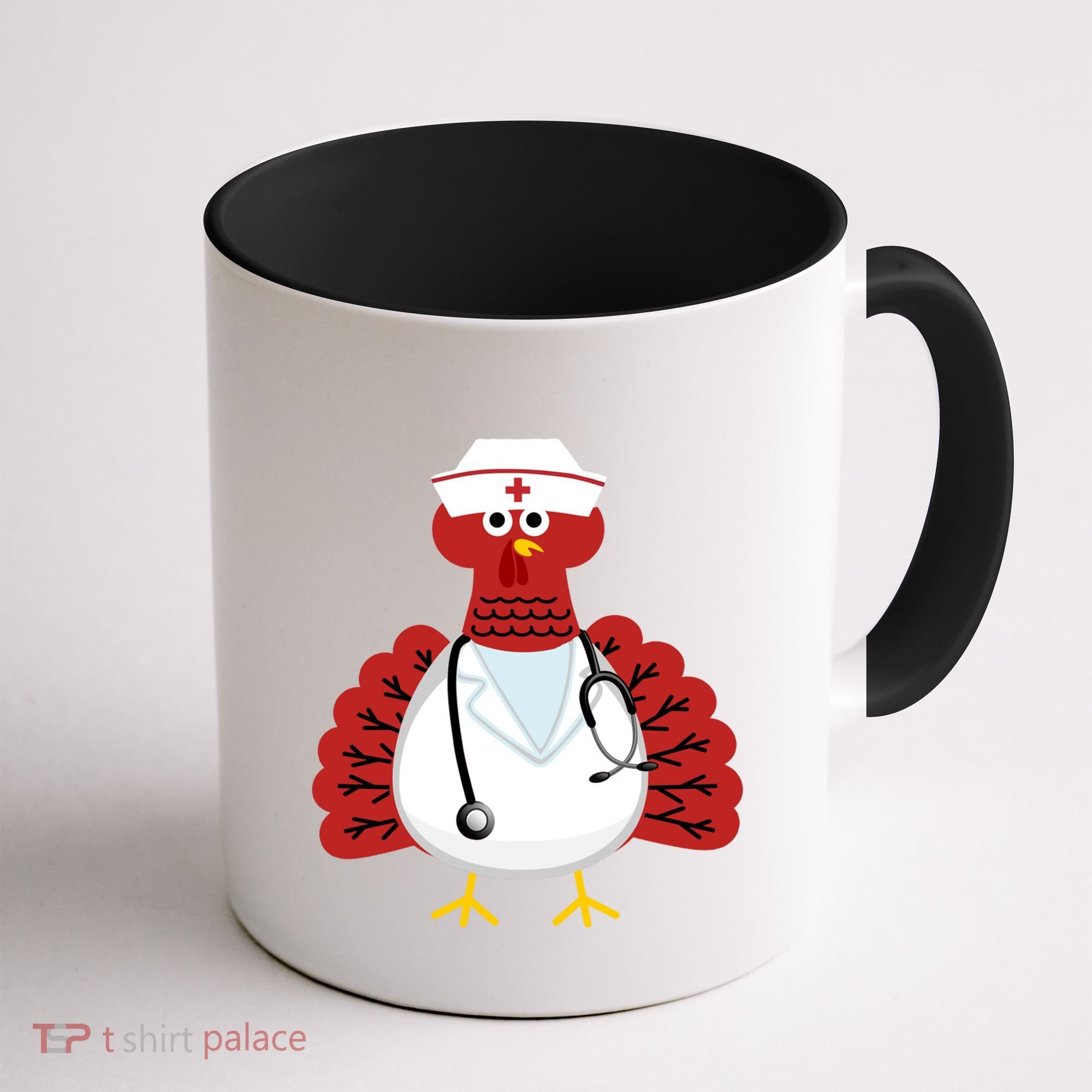 Funny Medical Scrub Top Stethoscope Wearing Turkey Nurse Gift Coffee Mug