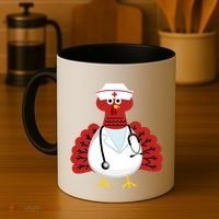 Funny Medical Scrub Top Stethoscope Wearing Turkey Nurse Gift Coffee Mug thumb 4