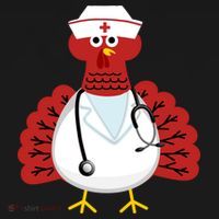 Funny Medical Scrub Top Stethoscope Wearing Turkey Nurse Gift Pajama Set thumb 2