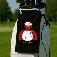 Funny Medical Scrub Top Stethoscope Wearing Turkey Nurse Gift Golf Towel thumb 2