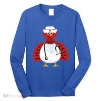 Funny Medical Scrub Top Stethoscope Wearing Turkey Nurse Gift Long Sleeve Shirt thumb 0