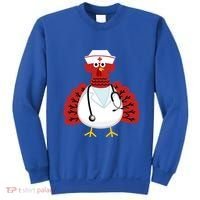 Funny Medical Scrub Top Stethoscope Wearing Turkey Nurse Gift Sweatshirt thumb 0