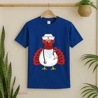 Funny Medical Scrub Top Stethoscope Wearing Turkey Nurse Gift T-Shirt thumb 2
