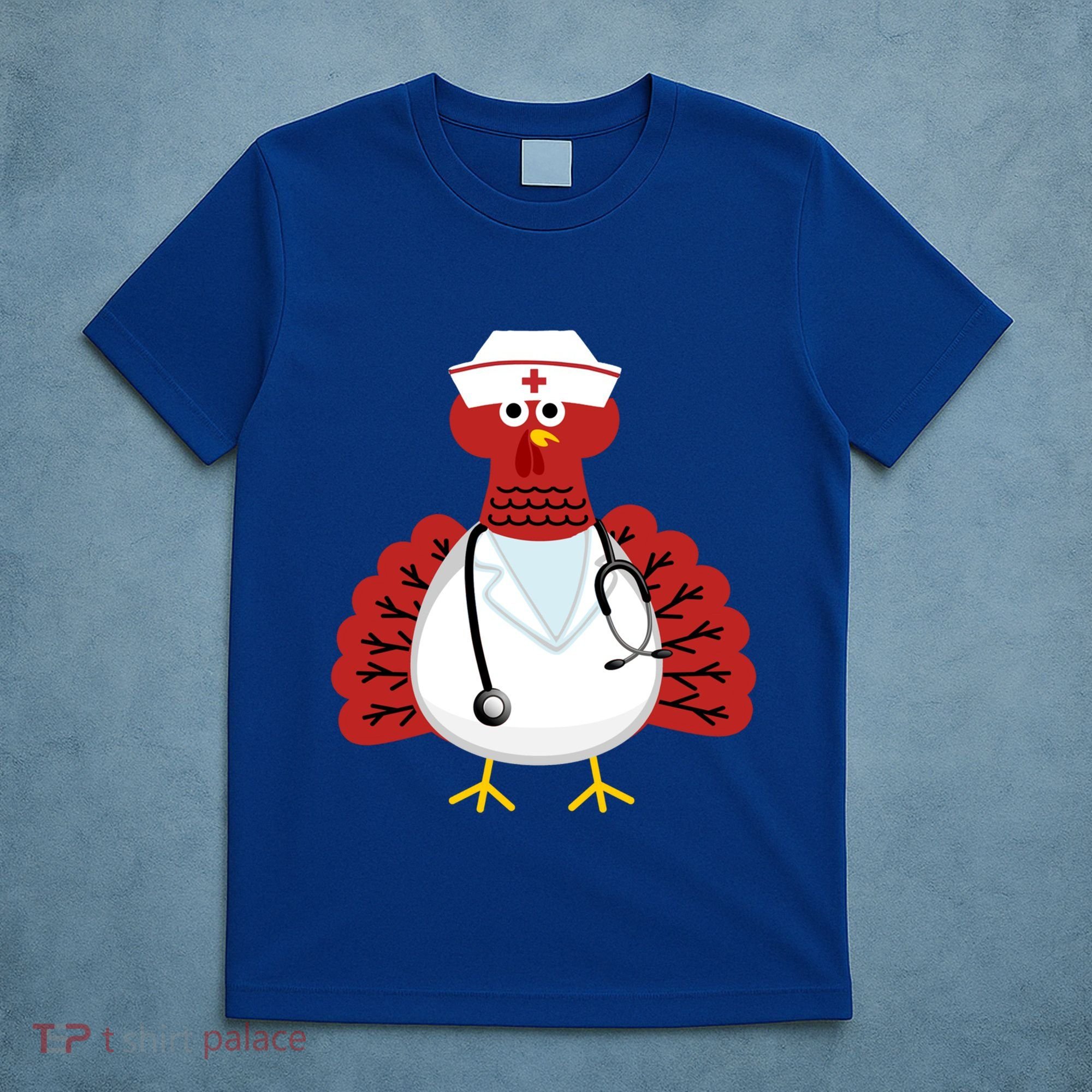 Funny Medical Scrub Top Stethoscope Wearing Turkey Nurse Gift T-Shirt