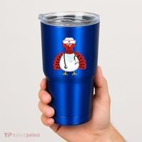 Funny Medical Scrub Top Stethoscope Wearing Turkey Nurse Gift Tumbler thumb 2