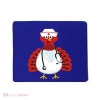 Funny Medical Scrub Top Stethoscope Wearing Turkey Nurse Gift Mousepad thumb 0