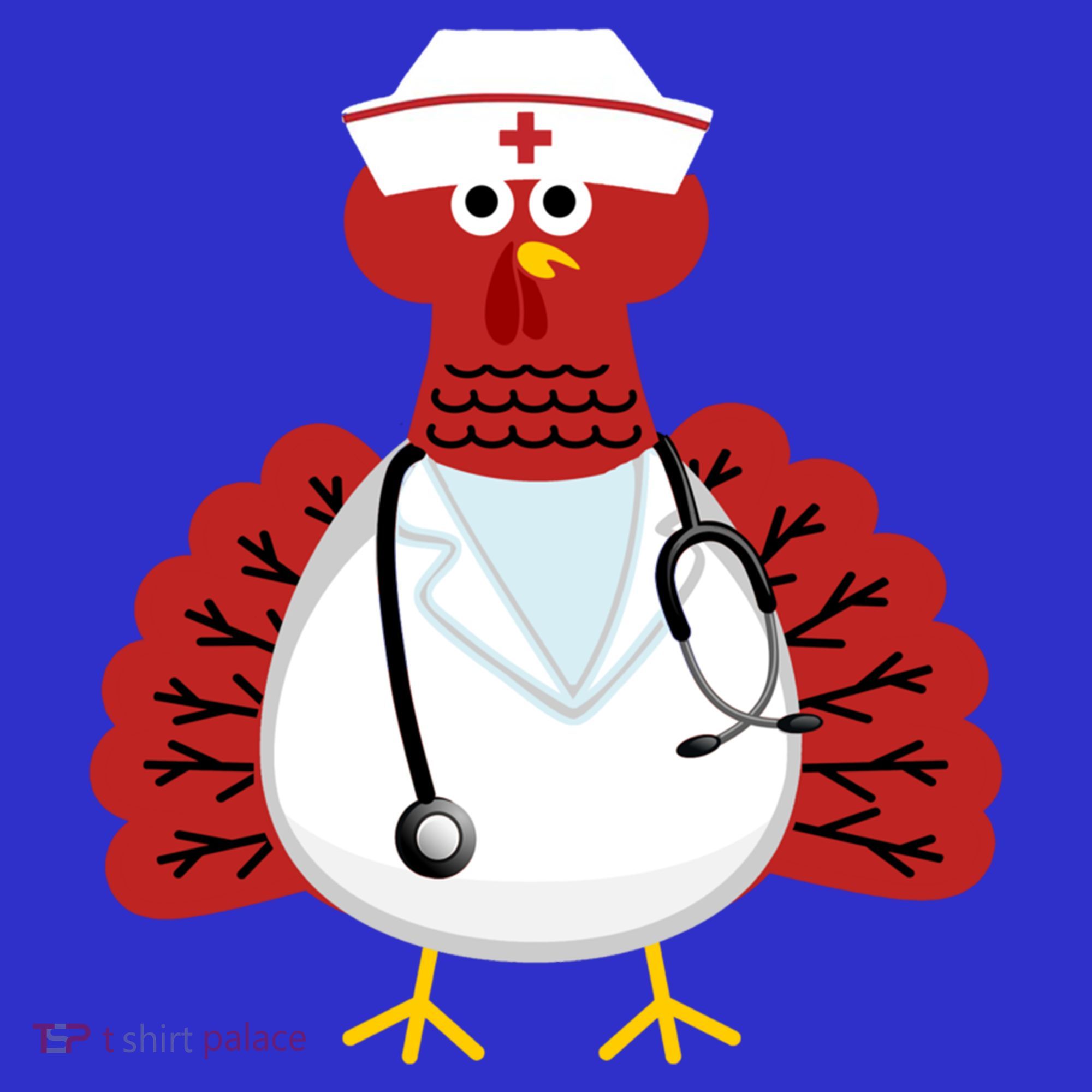 Funny Medical Scrub Top Stethoscope Wearing Turkey Nurse Gift Mousepad