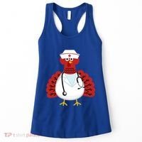 Funny Medical Scrub Top Stethoscope Wearing Turkey Nurse Gift Women's Tank Top thumb 0