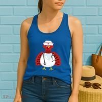 Funny Medical Scrub Top Stethoscope Wearing Turkey Nurse Gift Women's Tank Top thumb 2