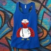 Funny Medical Scrub Top Stethoscope Wearing Turkey Nurse Gift Women's Tank Top thumb 3