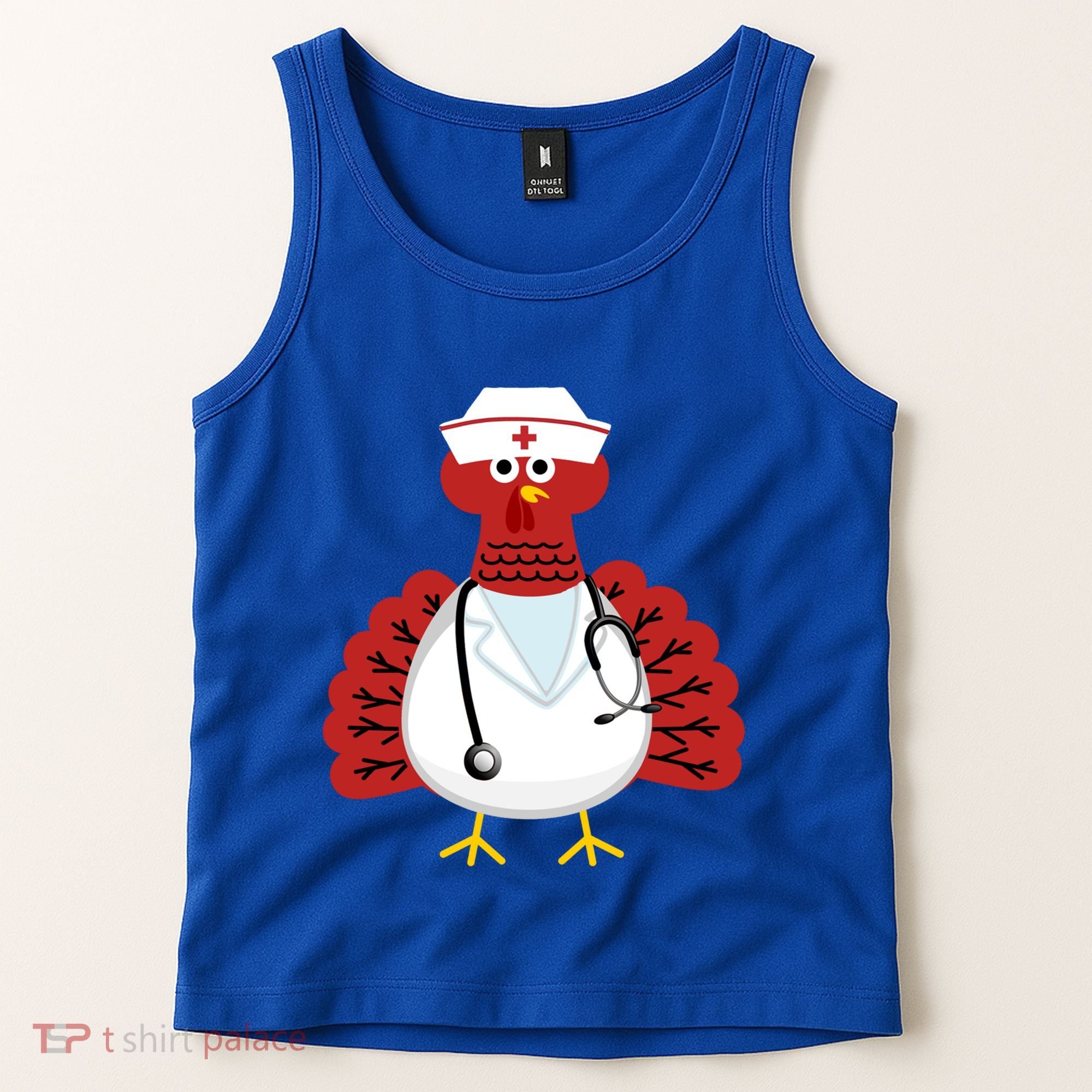 Funny Medical Scrub Top Stethoscope Wearing Turkey Nurse Gift Tank Top