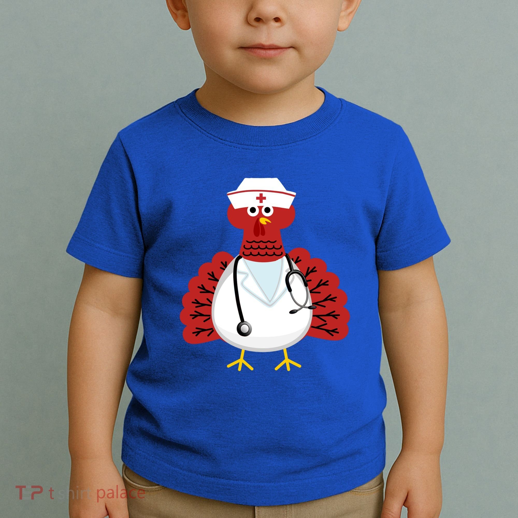 Funny Medical Scrub Top Stethoscope Wearing Turkey Nurse Gift Toddler T-Shirt