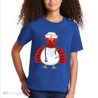 Funny Medical Scrub Top Stethoscope Wearing Turkey Nurse Gift Kids T-Shirt thumb 2
