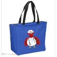 Funny Medical Scrub Top Stethoscope Wearing Turkey Nurse Gift Tote Bag thumb 2
