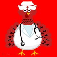 Funny Medical Scrub Top Stethoscope Wearing Turkey Nurse Gift Santa Hat thumb 1