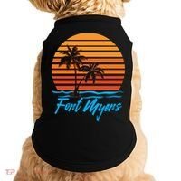 Fort Myers Sunset Palm Trees Beach Vacation Tourist Funny Gift Doggie Tank thumb 0