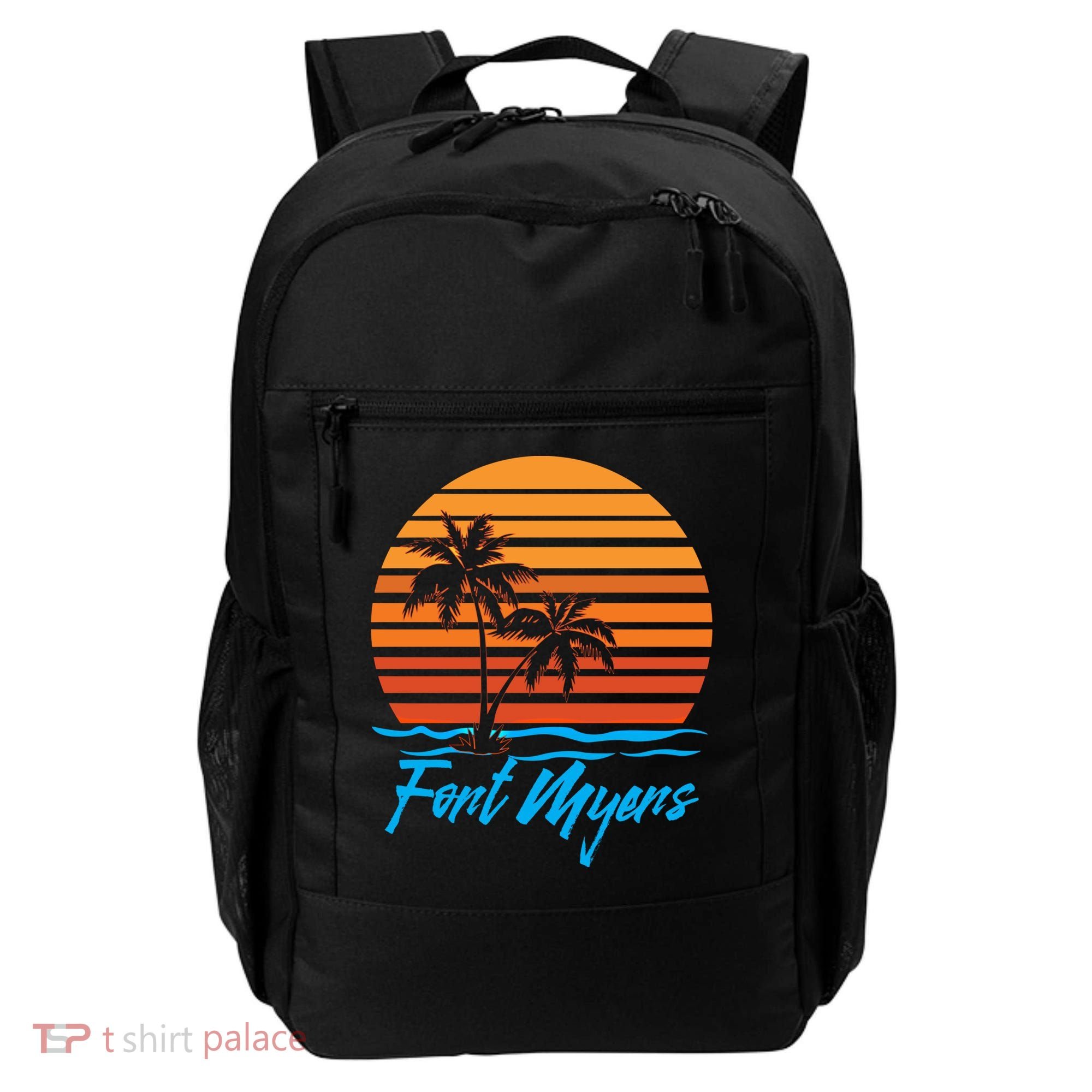 Fort Myers Sunset Palm Trees Beach Vacation Tourist Funny Gift Backpack