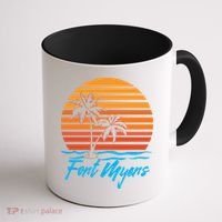 Fort Myers Sunset Palm Trees Beach Vacation Tourist Funny Gift Coffee Mug thumb 1