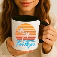 Fort Myers Sunset Palm Trees Beach Vacation Tourist Funny Gift Coffee Mug thumb 3
