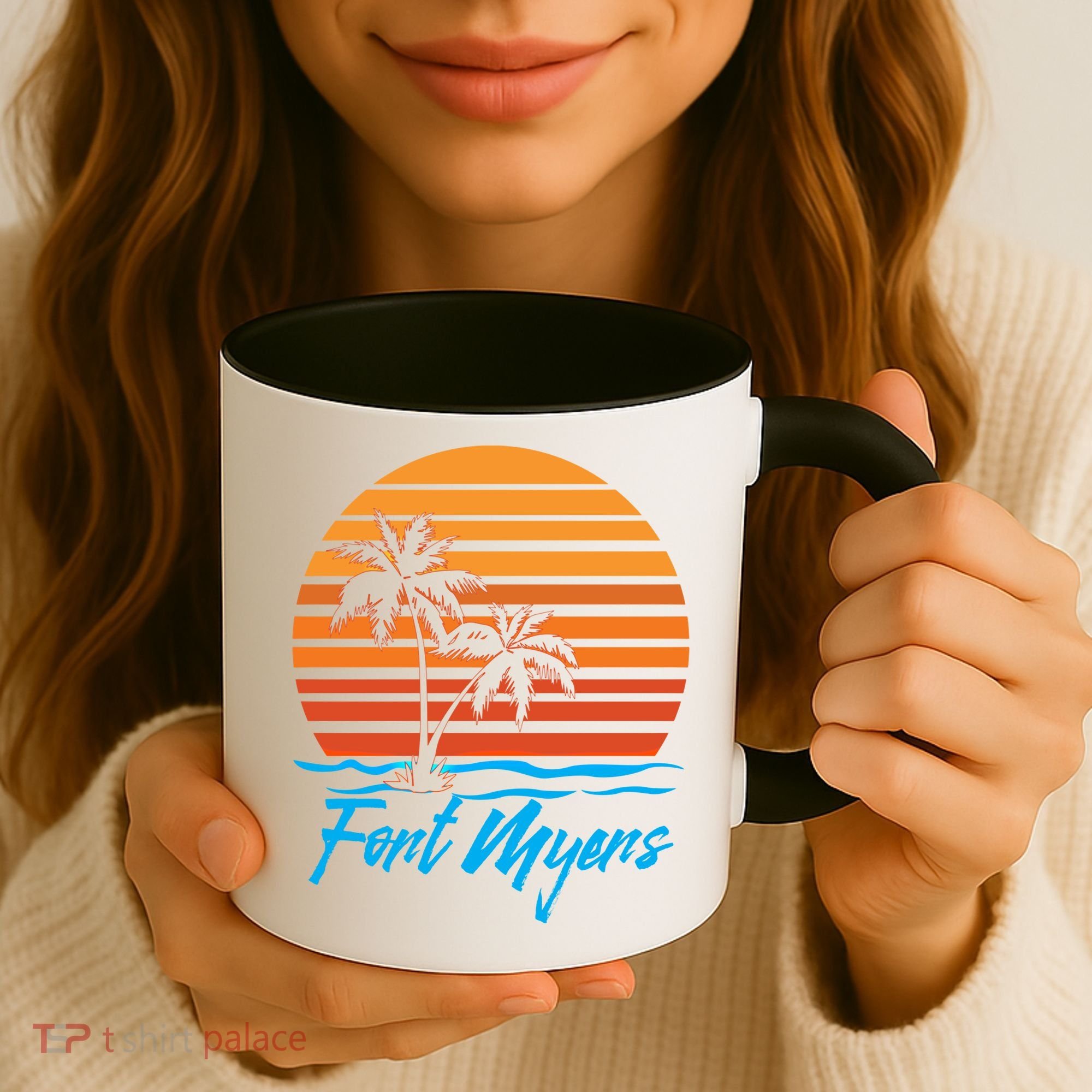 Fort Myers Sunset Palm Trees Beach Vacation Tourist Funny Gift Coffee Mug