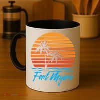 Fort Myers Sunset Palm Trees Beach Vacation Tourist Funny Gift Coffee Mug thumb 4