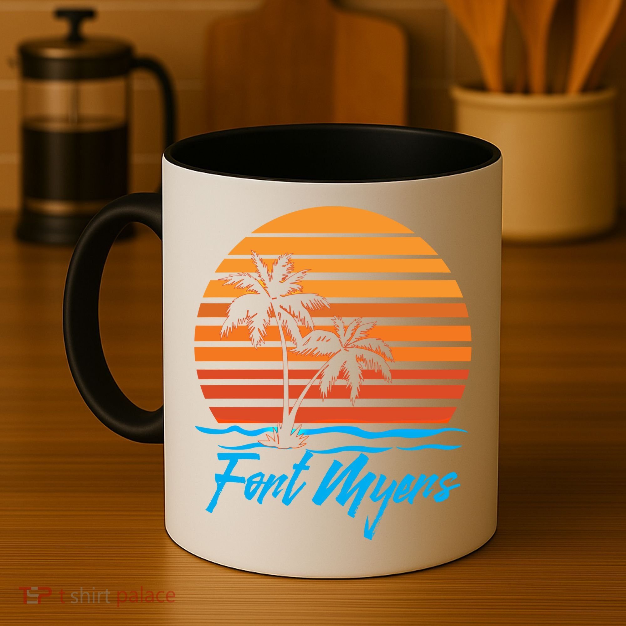 Fort Myers Sunset Palm Trees Beach Vacation Tourist Funny Gift Coffee Mug